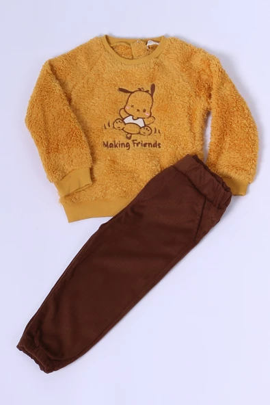 ERKEK ÇOCUK PELUŞ EŞOFMAN TAKIMI BASKILI D22 - 2