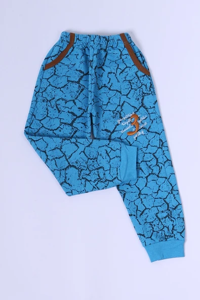 ERKEK ÇOCUK EŞOFMAN ALTI CEP DETAYLI DESENLİ D11 - 2