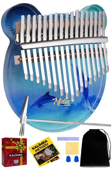 Midex KLX-650 Okyanus Cam Kalimba 17 Tuşlu Full Set