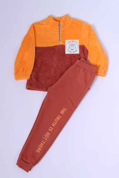 ERKEK ÇOCUK PELUŞ ALT ÜST TAKIM BASKILI D42 - 2