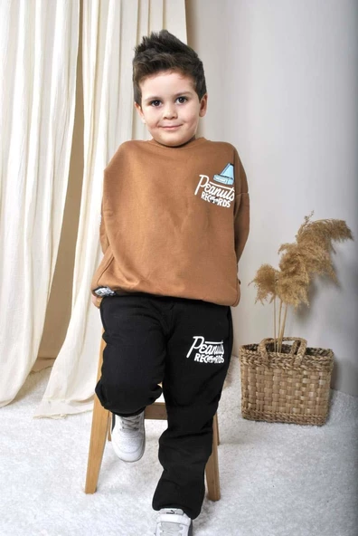 ERKEK ÇOCUK SNOOPY MODELLİ PAMUK BİSİKLET YAKA EŞOFMAN TAKIMI - 3
