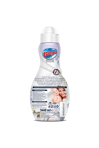 Bingo Soft Konsantre Çamaşır Yumuşatıcısı Sensitive 1440 ml Ekonoipaketi 4'lü - 3