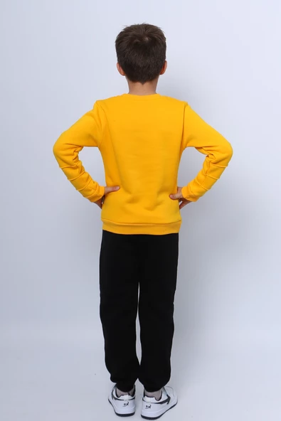 ERKEK ÇOCUK 3 İPLİK EŞOFMAN TAKIMI BASKILI CEP DETAYLI D33 - Resim 8