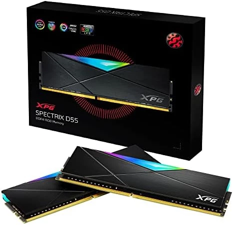 ADATA XPG SPECTRIX D55 DDR4 RGB Bellek Modülü, Oyun DRAM 3600 MHz 32 GB (2 x 16 GB), Çift Paket, Yüksek Performanslı Masaüstü Bellek, Siyah