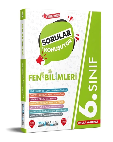 PRUVA AKADEMİ YAYINCILIK 6.SINIF FEN BİLİMLERİ SORULAR KONUŞUYOR