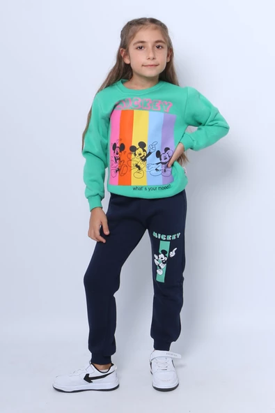 KIZ ÇOCUK 3 İPLİK EŞOFMAN TAKIMI KARAKTER BASKILI D36 - 4