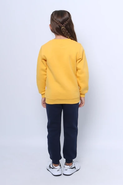 KIZ ÇOCUK 3 İPLİK EŞOFMAN TAKIMI KARAKTER BASKILI D36 - 3