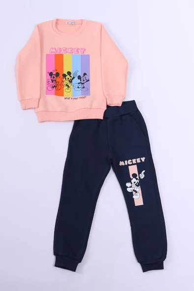 KIZ ÇOCUK 3 İPLİK EŞOFMAN TAKIMI KARAKTER BASKILI D36 - 7