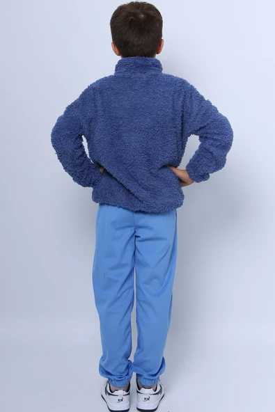 ERKEK ÇOCUK PELUŞ ALT-ÜST TAKIM FERMUARLI NAKIŞLI D49 - Resim 8