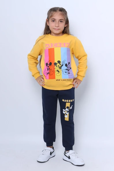 KIZ ÇOCUK 3 İPLİK EŞOFMAN TAKIMI KARAKTER BASKILI D36 - 2