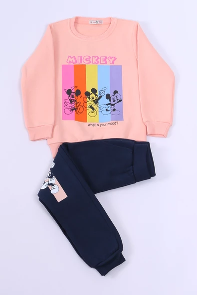 KIZ ÇOCUK 3 İPLİK EŞOFMAN TAKIMI KARAKTER BASKILI D36 - 8