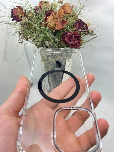 iPhone 15 Pro Max Şeffaf Mika Siyah Magsafe Kılıf - Resim 2