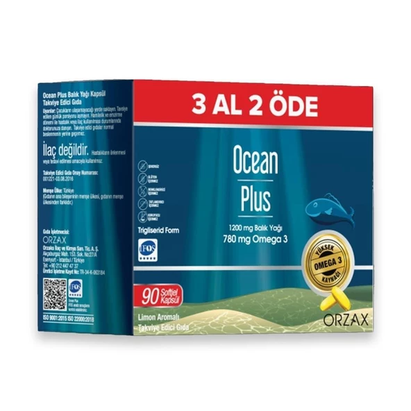 Ocean Plus Omega 1200 mg 90 Kapsül - 3 Al 2 Öde