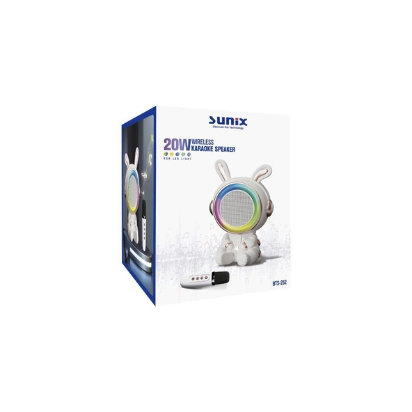Sunix 20W 2400 Mah Karaoke Mikrofonlu Ledli Bluetooth Hoparlör BTS-252 - 2