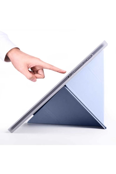 Samsung Tab S9 (X710) / Tab S9 Fe (X510) Kılıf Kalem Bölmeli Uyku Modlu Standlı Arkası Silikon Kapak - 2