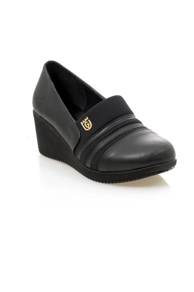 Sdf 702-24 Deri Fashion Dolgu Topuklu Kadın Babet