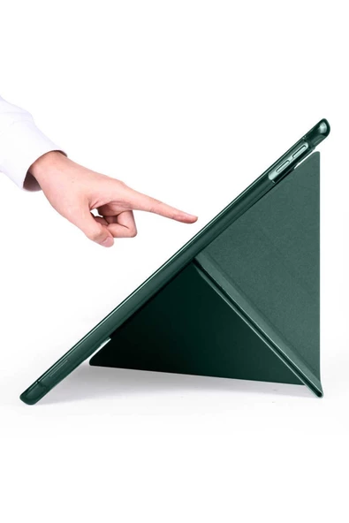 Samsung Tab S9 (X710) / Tab S9 Fe (X510) Kılıf Kalem Bölmeli Uyku Modlu Standlı Arkası Silikon Kapak - 2