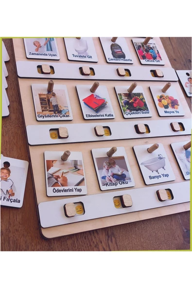 Ankebut Montessori Büyük Boy Sorumluluk Alma Beceri Ve Görev Tablosu Günlük Rutinim - Resim 2