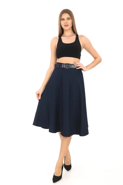 SORALLİNE KADIN KIŞLIK KLOŞ ETEK 780 LACİVERT