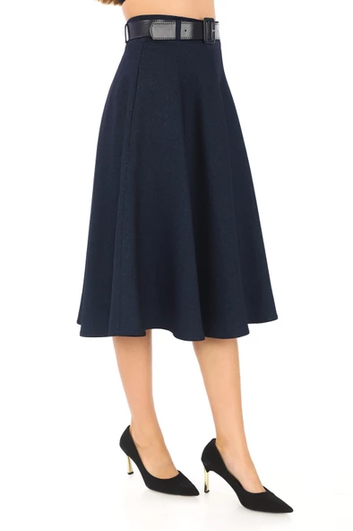 SORALLİNE KADIN KIŞLIK  KLOŞ ETEK 780 LACİVERT - 2