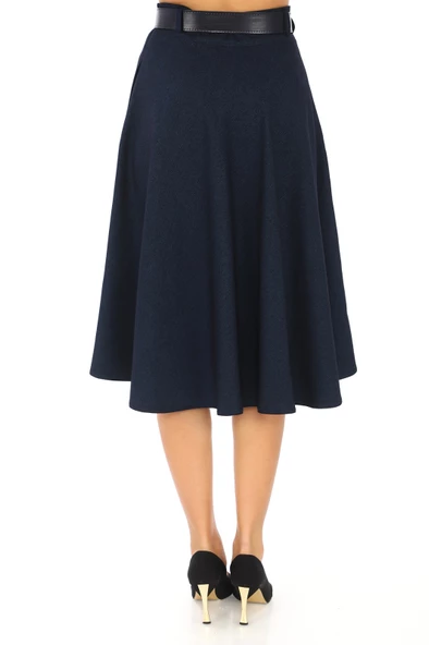SORALLİNE KADIN KIŞLIK  KLOŞ ETEK 780 LACİVERT - 3