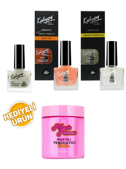 Kalyon Tırnak Güçlendirici+Bakım Yağı+Et Temizleyici+Monde Femme Makyaj Temizleyici Balm 150 Ml Hediyeli ürün görseli