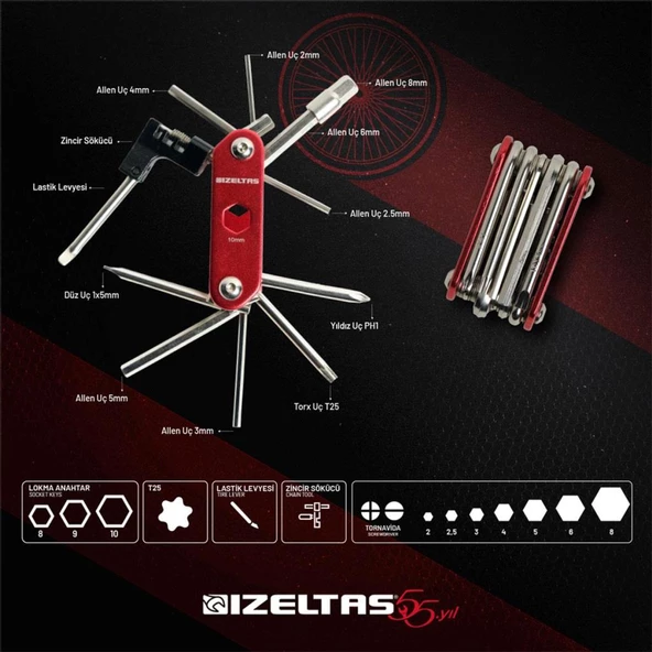 İzeltaş 13000005376 Bisiklet Tamir Onarım Seti 3 Parça - 3