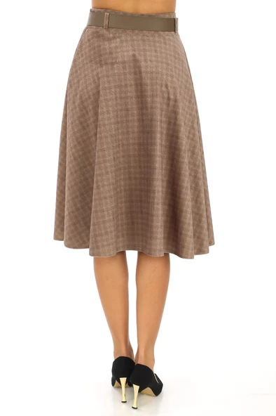 SORALLİNE KADIN KIŞLIK KLOŞ ETEK 780 DİJİTAL BEJ - 3