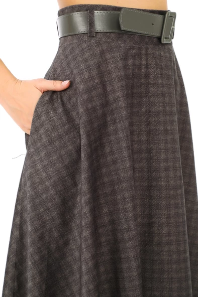 SORALLİNE KADIN KLOŞ ETEK 780 DİJİTAL GRİ - 5