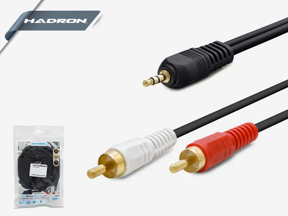 3.5 MM. Aux To 2Rca Ses Kablosu 3 M Hadron HD4250 HDX1031