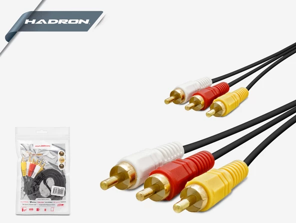 3Rca To 3Rca Görüntü Kablosu 1.5 M Hadron HDX1038