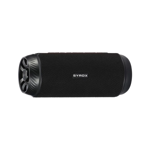 Syrox S38 Hafıza Kartı + USB + 3.5mm AUX + FM + Eller Serbest RGB Ledli 2x5W Bluetooth 5.0 TWS Kablosuz Hoparlör - Siyah