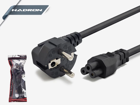 Adaptör Yonca Güç Kablosu 0.75 MM 1.2 M Hadron HDX5524