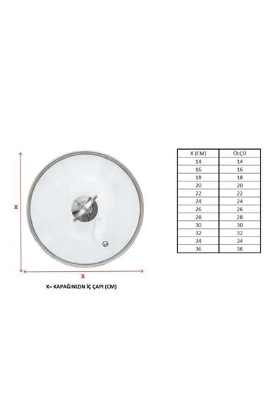 UGURLU GLASS Tencere Cam Kapak 26 Cm - Resim 4