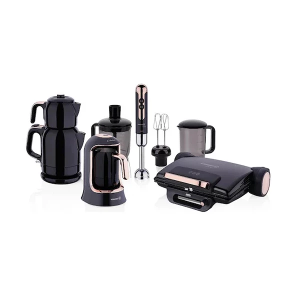 Korkmaz Dayanıklı Deluxe Elektro Set 14 Parça Rosegold Renk A1826