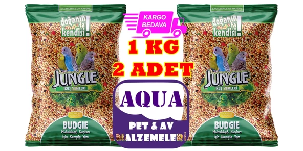 Jungle Muhabbet Kuşu Yemi Poşet 1 Kg  2 Adet Ücretsiz Kargo