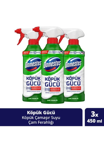 DOMESTOS Köpük Gücü Köpük Çamaşır Suyu Çam Ferahlığı 450 ml X3