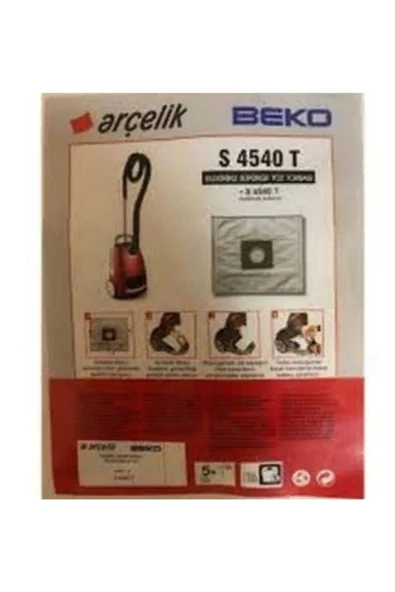 Arçelik S 4540 T Elektrikli Süpürge Uyumlu   Toz Torbası Bez 20 Adet Beyaz - Resim 2