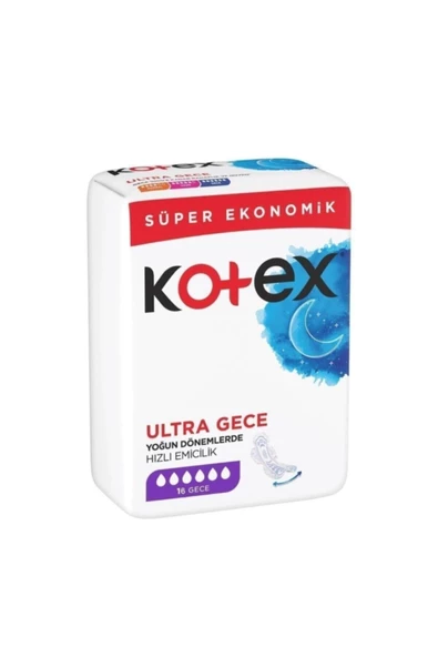 KOTEX Ultra Hijyenik Ped Süper Ekonomik Gece 16'lı