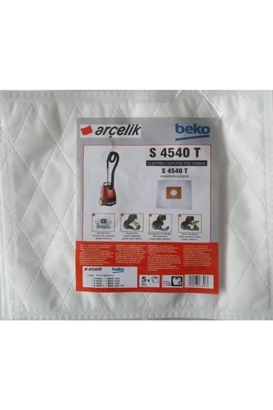 Arçelik Beko S 4540 T Elektrikli Süpürge Toz Torbası Bez 20 Adet