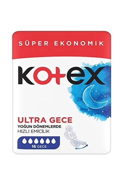 KOTEX Hijyenik Ped Ultra Gece 16'lı