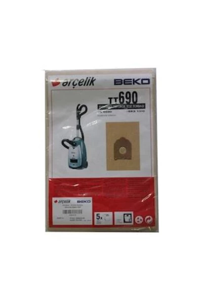 Arçelik Tt 690 Elektrikli Süpürge Toz Torbası 5 Adet