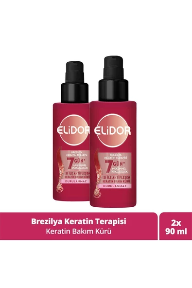 ELİDOR Isı Ile Aktifleşen Keratin Bakım Kürü Brezilya Keratin Terapisi 90 ml X2