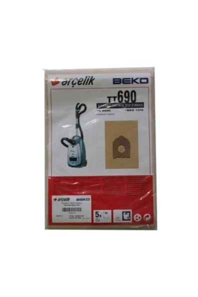 Arçelik Bks 1310 / S 6690 Elektrikli Süpürge Toz Torbası 5 Adet
