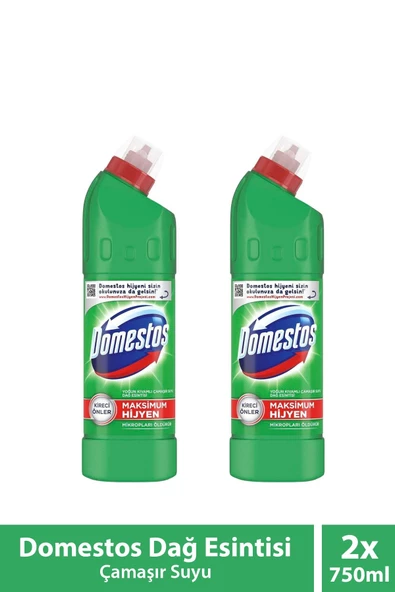 DOMESTOS Yoğun Kıvamlı Çamaşır Suyu Dağ Esintisi 2x 750ml