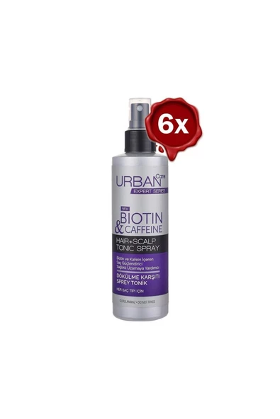 URBAN CARE Expert Biotin & Kafein Sprey Tonik 200 Ml X 6