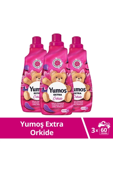 YUMOŞ Extra Konsantre Çamaşır Yumuşatıcısı Orkide 1440 ml 60 Yıkama 3 Adet