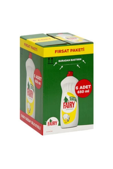 FAİRY 6 Adet Sıvı Bulasık Deterjanı Limon 6x650 Ml