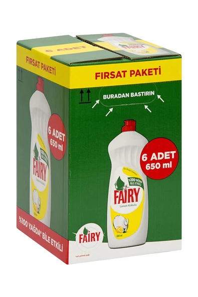 FAİRY 6 Adet Sıvı Bulasık Deterjanı Limon 6x650 Ml