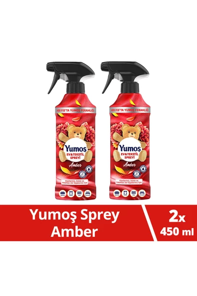 YUMOŞ Sprey Yıkanması Zor Eşyalar Için Giysi Spreyi Amber 450 ml X2